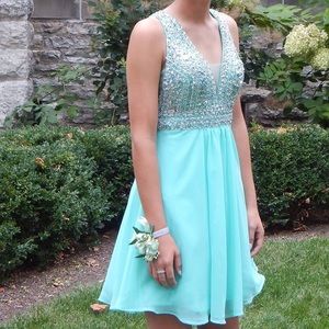 teal homecoming dress
